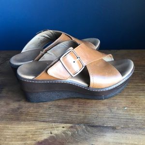 Womens Dansko Brown Leather Sandals